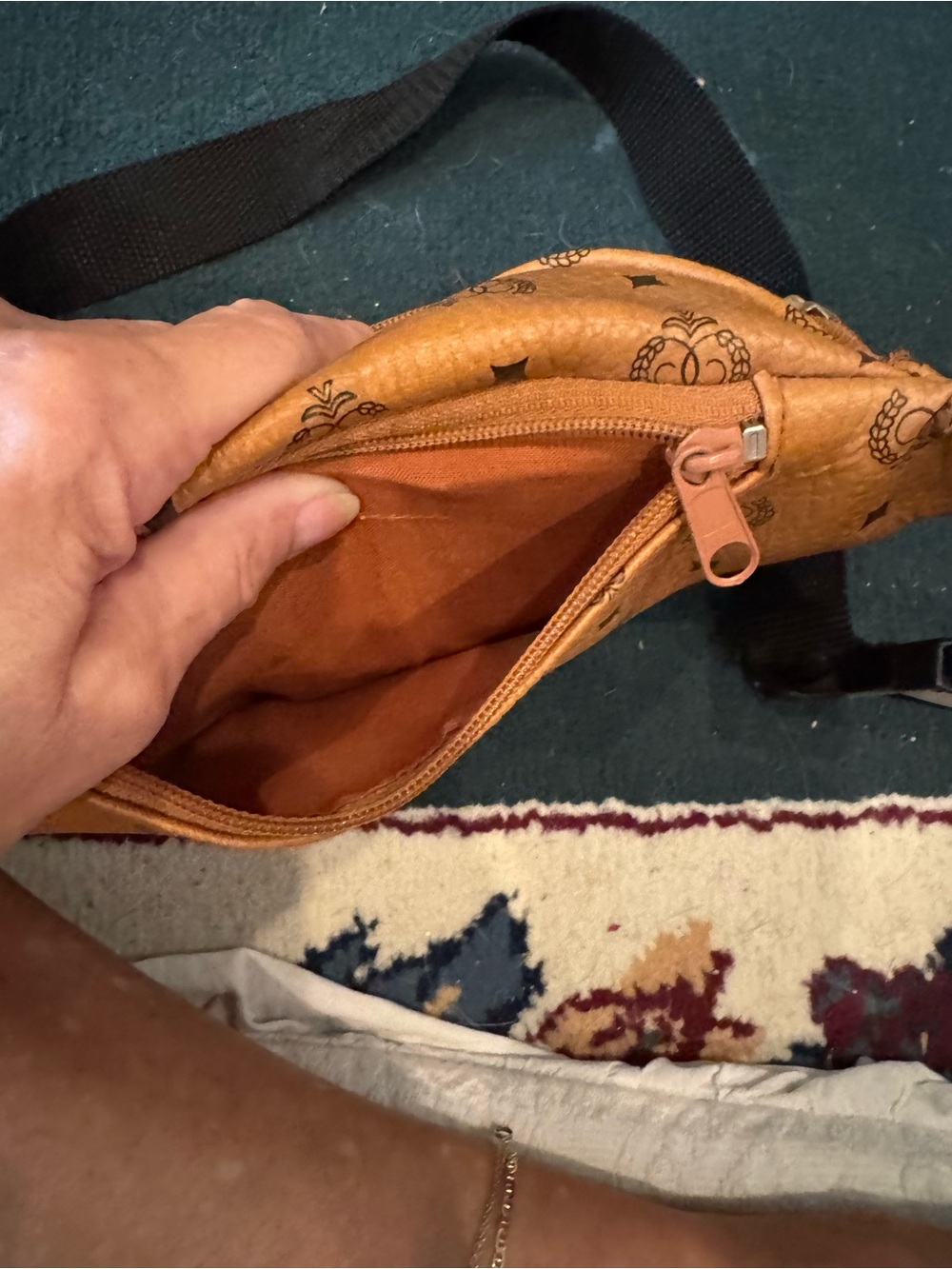 Tan Leather Waist Pack with Signature Crest Detailing - Picture 8 of 8